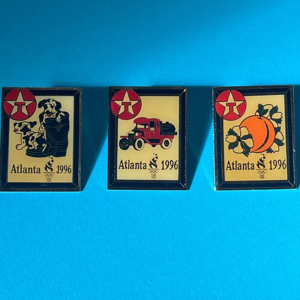 Set of  5 Atlanta 1996 Summer Olympics Lapel Hat trading Pins Texaco NationsBank - Picture 8 of 14